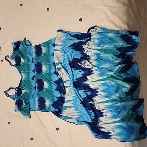 Blue patterned dress